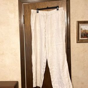 Talbots linen drawstring pants size 14 NWT